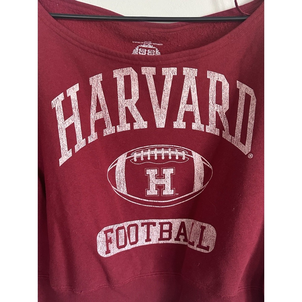Aeropostale Harvard University Emblem Off The Shoulder College Sweatshirt Size S - Picture 3 of 9
